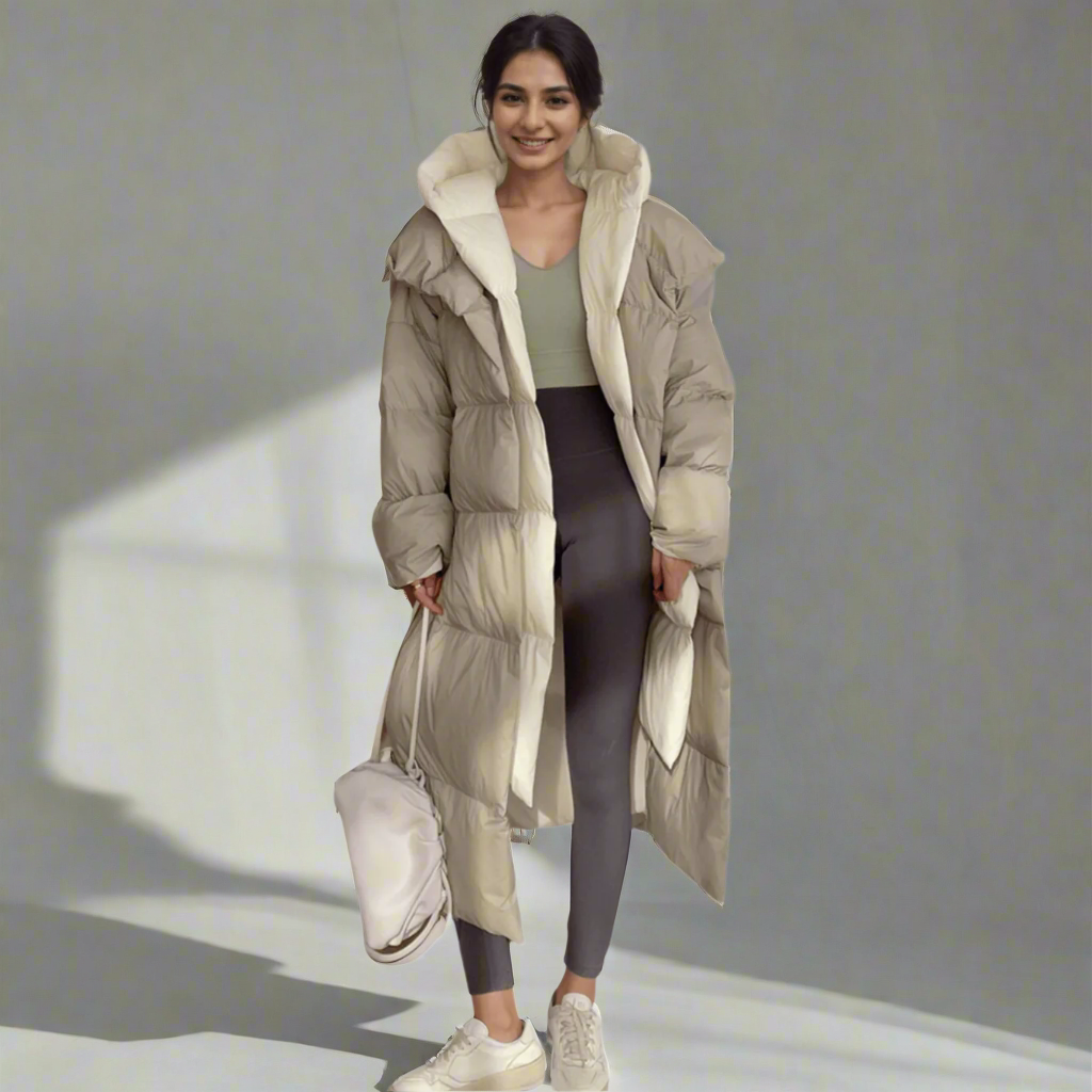 Phobe Two-Tone Puffer Down Coat