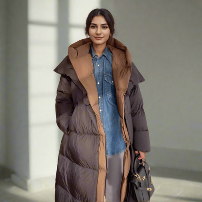 Phobe Two-Tone Puffer Down Coat