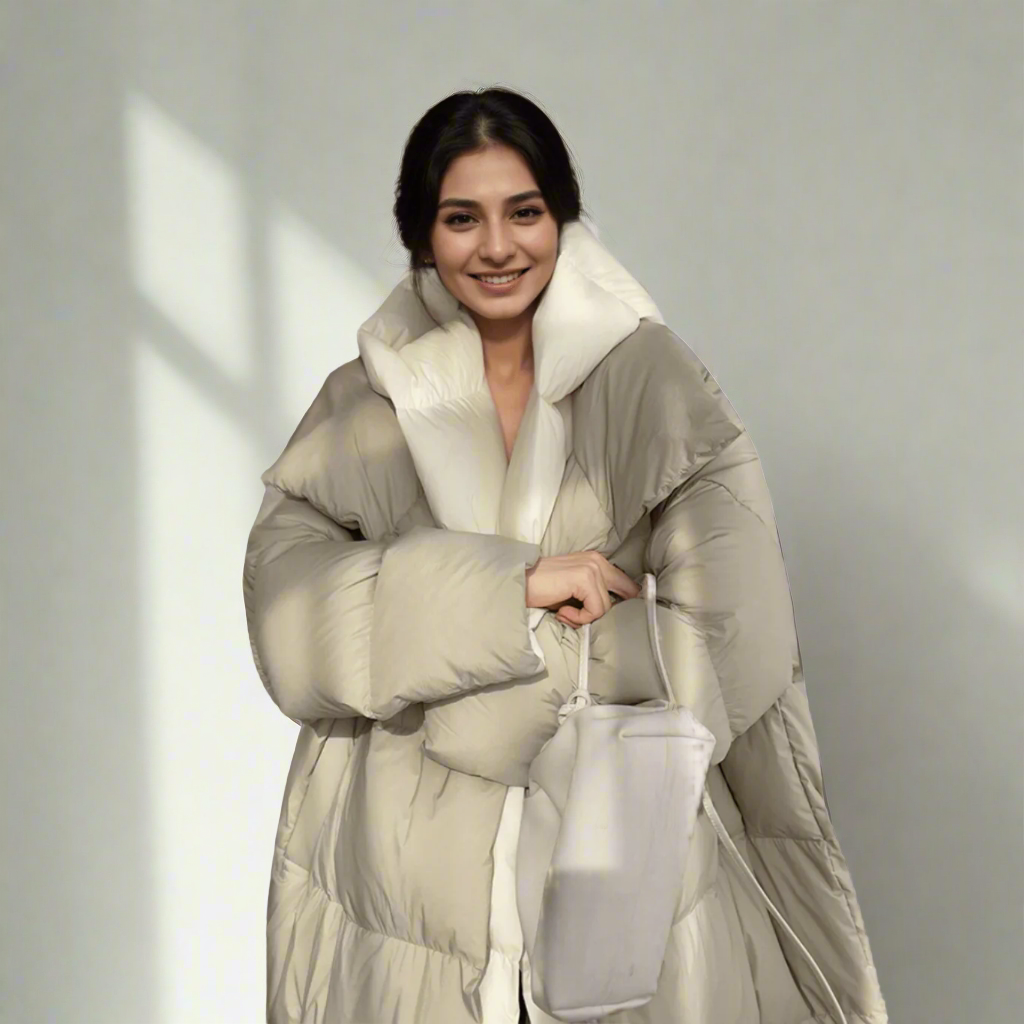 Phobe Two-Tone Puffer Down Coat